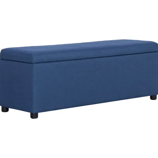 vidaXL Kistor & Koffertar>Bänk med förvaringsutrymme 116 cm blå polyester