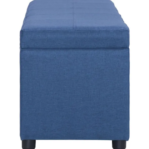 vidaXL Kistor & Koffertar>Bänk med förvaringsutrymme 116 cm blå polyester