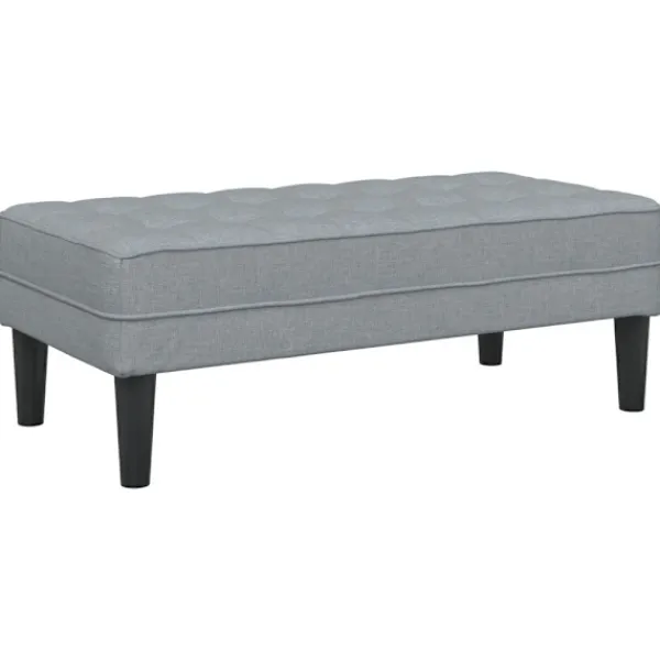 vidaXL Balkongmöbler>bänk med kudde Ljusgrå 113 x 57 x 39 cm tyg