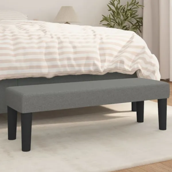 vidaXL Balkongmöbler>Bänk mörkgrå 100x30x30 cm tyg
