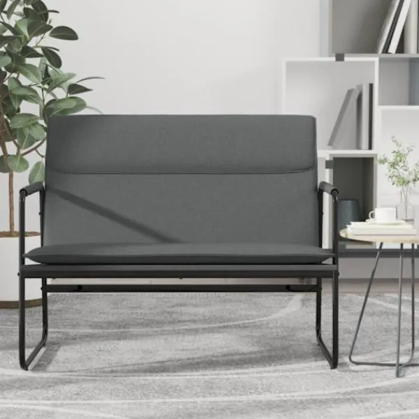 vidaXL Soffor>Bänk mörkgrå 100x64x80 cm tyg