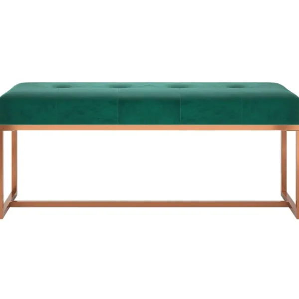 vidaXL Balkongmöbler>Bänk mörkgrön 110x36x45 cm sammet