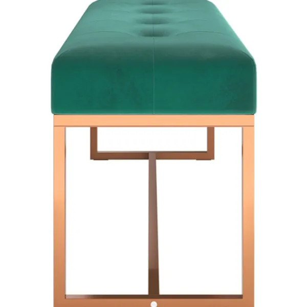 vidaXL Balkongmöbler>Bänk mörkgrön 110x36x45 cm sammet