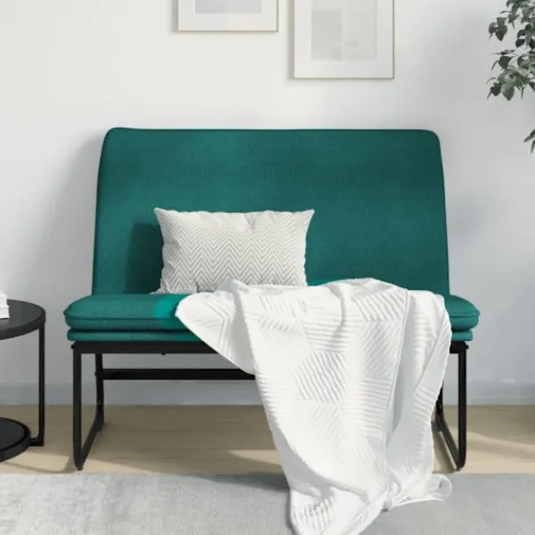 vidaXL Soffor>Bänk mörkgrön 100x75x76 cm tyg