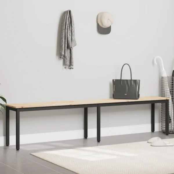 vidaXL Matgrupper>bänk Naturfärg 200 x 35 x 45 cm Massiv furu