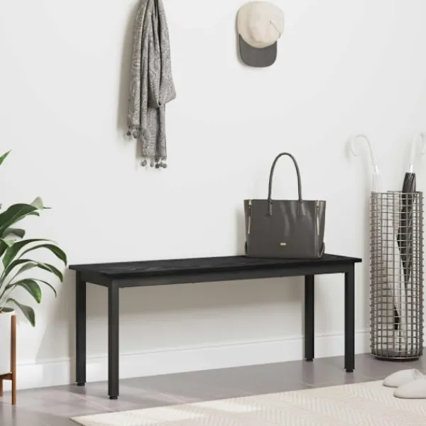 vidaXL Matgrupper>bänk Svart Ek 110 x 35 x 45 cm Konstruerat trä
