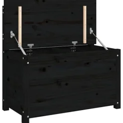 vidaXL Kistor & Koffertar>Bänk svart 80x41x77 cm massiv furu