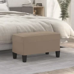 vidaXL Pallar>Bänk Taupe 70x35x41 cm mikrofibertyg