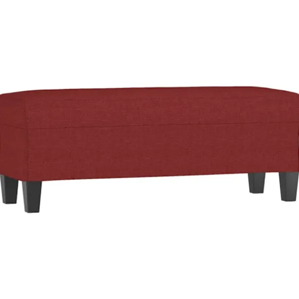 vidaXL Sängar>Bänk vinröd 100x35x41 cm tyg