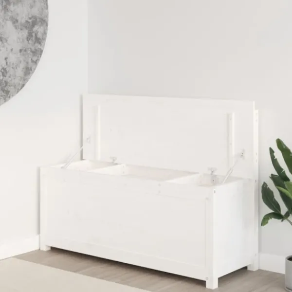 vidaXL Balkongmöbler>Bänk vit 110x41x76,5 cm massiv furu