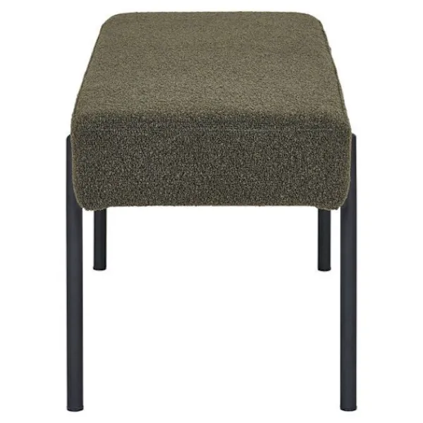 EBUY24 Balkongmöbler>Bänk 100x36x42,5 cm i mörk bouclétyg med svarta ben
