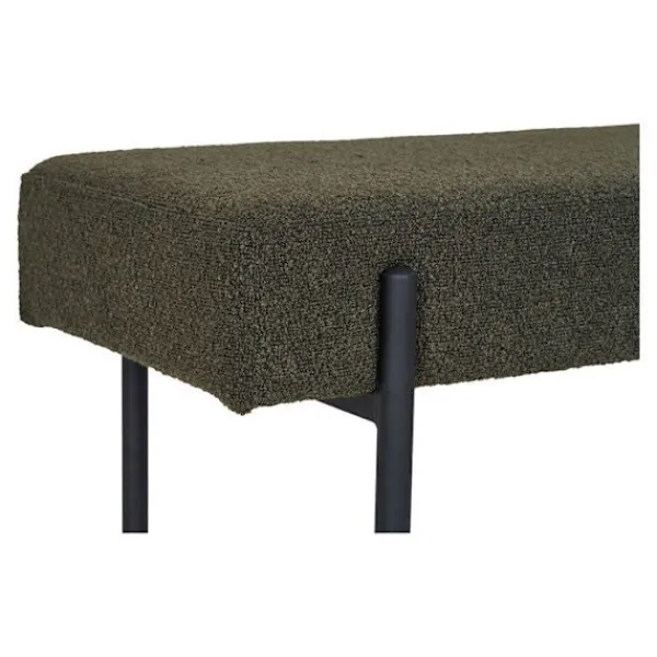 EBUY24 Balkongmöbler>Bänk 100x36x42,5 cm i mörk bouclétyg med svarta ben