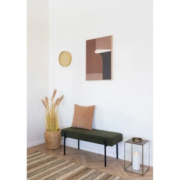 EBUY24 Balkongmöbler>Bänk 100x36x42,5 cm i mörk bouclétyg med svarta ben