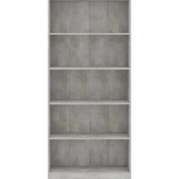 vidaXL Hyllor>Bokhylla 5 hyllor betonggrå 80x24x175 cm konstruerat trä