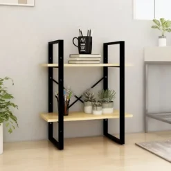 vidaXL Hyllor>Bokhylla 2 hyllplan 60x30x70 cm massiv furu