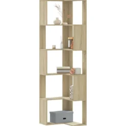 vidaXL Hyllor>Bokhylla hörn 5 hyllplan sonoma-ek 50x50x179 cm konstruerat trä