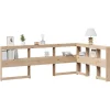 vidaXL Hyllor>Bokhylla sänggavel L-formad 120 cm massiv furu