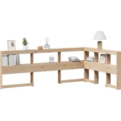 vidaXL Hyllor>Bokhylla sänggavel L-formad 120 cm massiv furu