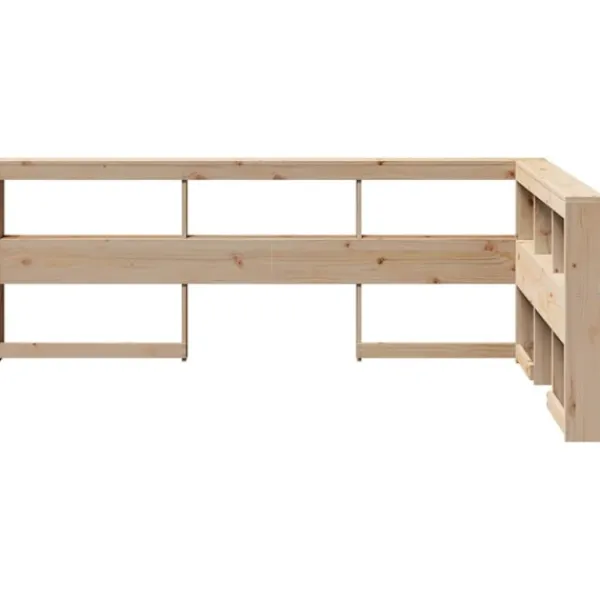 vidaXL Hyllor>Bokhylla sänggavel L-formad 120 cm massiv furu