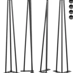 Småbord>Bordsben - 4 st - 20 " - 50,8 cm - VEVOR - Hårnål möbelben