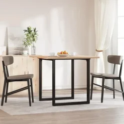vidaXL Matgrupper>Bordsben för matbord O-ram 70x70x73 cm stål