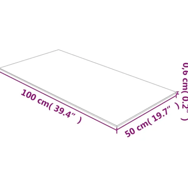 vidaXL Matbord>Bordsskiva genomskinlig 50x100 cm härdat glas