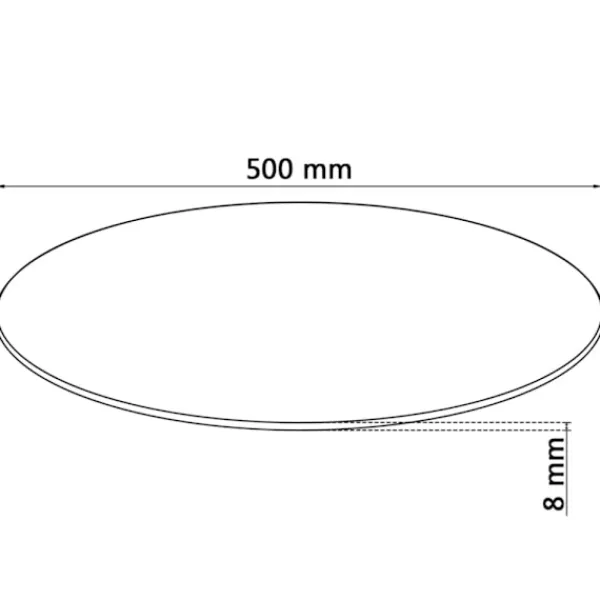 vidaXL Matbord>Bordsskiva härdat glas rund 500 mm