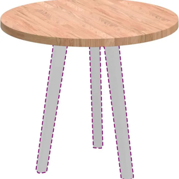 vidaXL Småbord>Bordsskiva Ljusbrun Ø 60 x 2,5 cm Massivt Ekträ