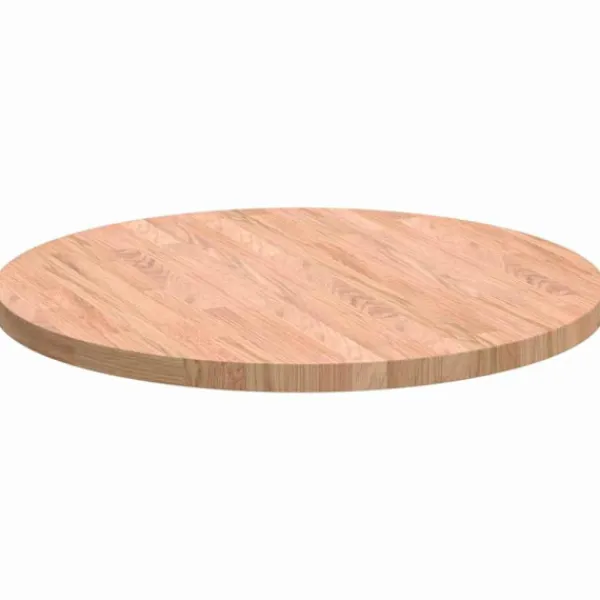 vidaXL Småbord>Bordsskiva Ljusbrun Ø 60 x 2,5 cm Massivt Ekträ