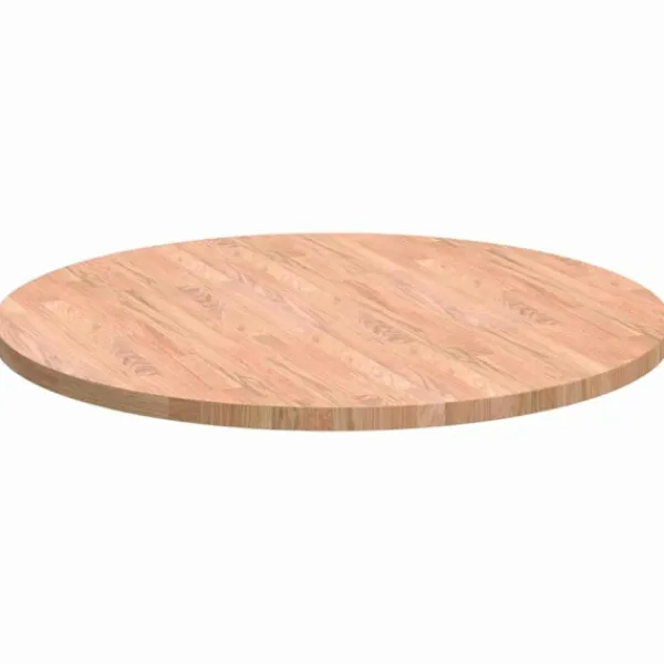 vidaXL Matgrupper>Bordsskiva Ljusbrun Ø 80 x 2,5 cm Massivt Ekträ