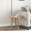 vidaXL Småbord>Bordsskiva Ljusbrun Ø 50 x 2,5 cm Massivt Ekträ
