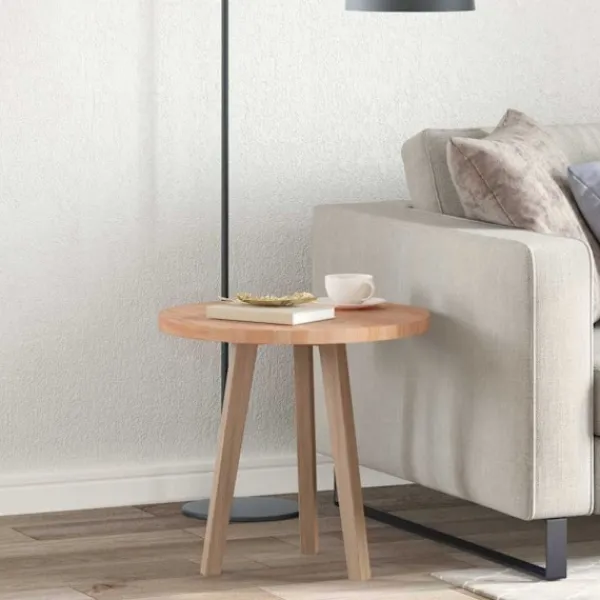 vidaXL Småbord>Bordsskiva Ljusbrun Ø 50 x 2,5 cm Massivt Ekträ