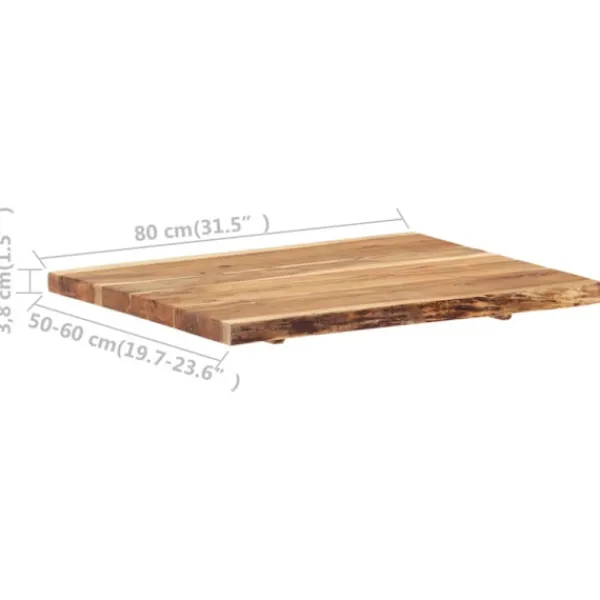 vidaXL Matbord>Bordsskiva massivt akaciaträ 80x(50-60)x3,8 cm