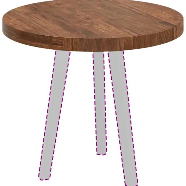 vidaXL Småbord>Bordsskiva Mörkbrun Ø 60 x 4 cm Massivt Ekträ