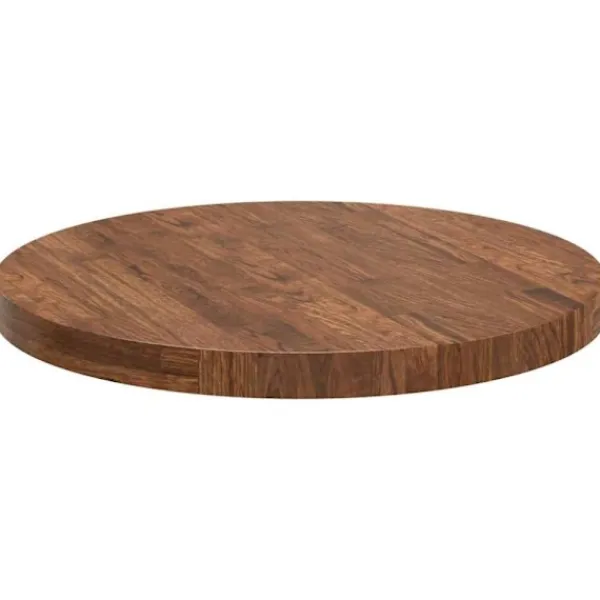 vidaXL Småbord>Bordsskiva Mörkbrun Ø 60 x 4 cm Massivt Ekträ
