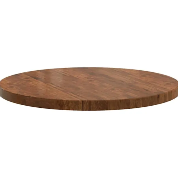 vidaXL Matgrupper>Bordsskiva Mörkbrun Ø 80 x 4 cm Massivt Ekträ