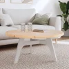 vidaXL Soffbord>Bordsskiva rund Ø90x3 cm massiv furu