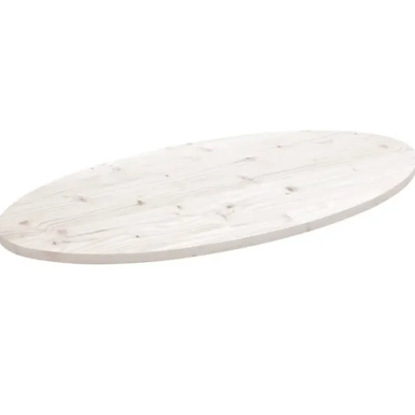 vidaXL Småbord>Bordsskiva vit 90x45x2,5 cm oval massiv furu