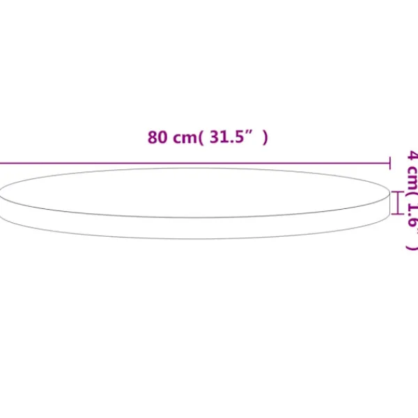 vidaXL Soffbord>Bordsskiva Ø70x4 cm rund massivt bokträ