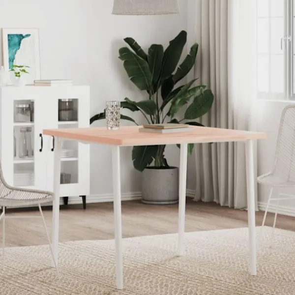vidaXL Matbord>Bordsskiva 80x80x2,5 cm fyrkantig massivt bokträ