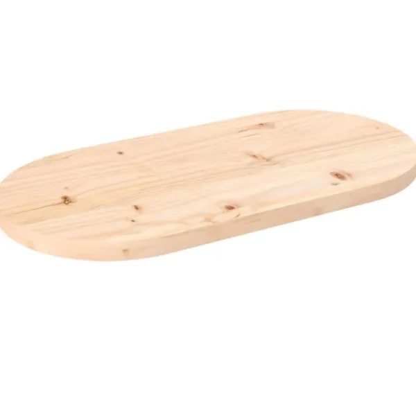 vidaXL Småbord>Bordsskiva 60x30x2,5 cm massivt trä furu oval