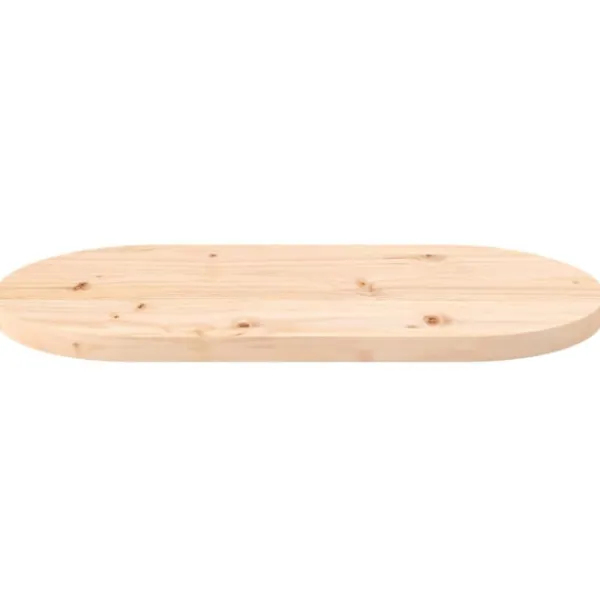 vidaXL Småbord>Bordsskiva 60x30x2,5 cm massivt trä furu oval