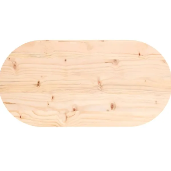 vidaXL Småbord>Bordsskiva 60x30x2,5 cm massivt trä furu oval