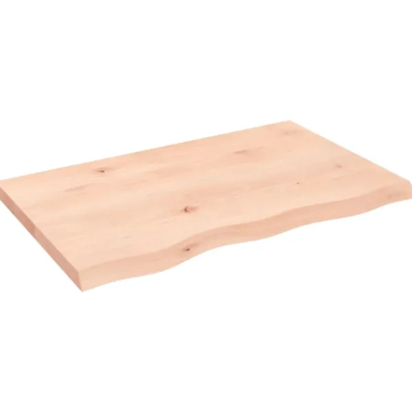 vidaXL Matbord>Bordsskiva 80x50x(2-4) cm obehandlad massiv ek