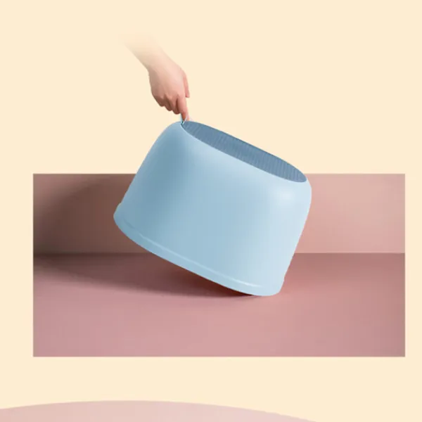 Pallar>Bärbar badrum Halkfri pall Hushålls PP plast stapelbar pall för barn pall ljusblå
