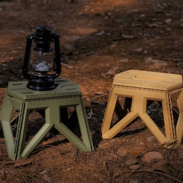 Pallar>Bärbar hopfällbar pall för utomhusbruk Camping Fiske Stol Hög belastning Förstärkt PP Plast Triangel Pall, Svart