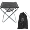 Pallar>Bärbar hopfällbar utomhuspall Aluminiumlegering Campingpall Plus Size Silvergrå