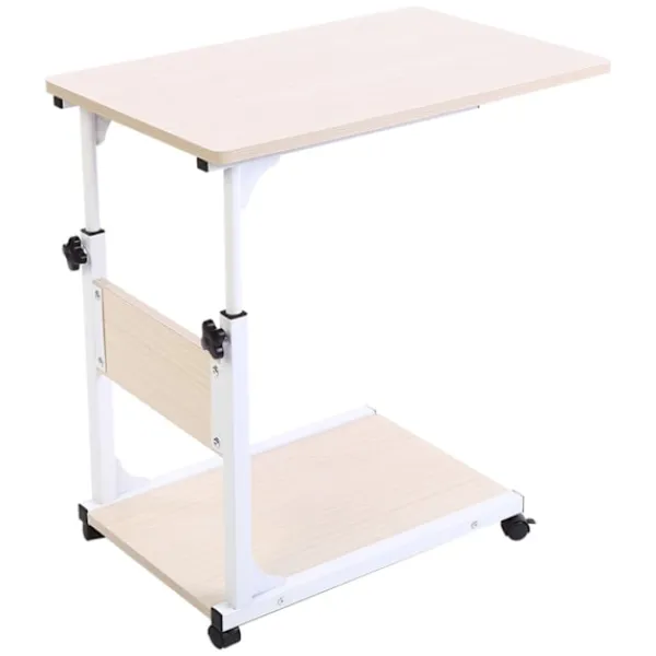 Småbord>Bärbart Multifunktionellt Avtagbart Laptopbord med Hjul Säng Soffa Böcker Vit