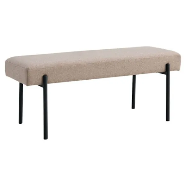 HOUSE NORDIC Balkongmöbler>Brun bänk med svarta ben 100 x 36 x 42,5 cm