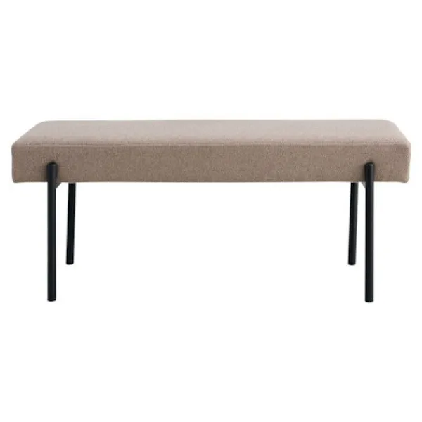 HOUSE NORDIC Balkongmöbler>Brun bänk med svarta ben 100 x 36 x 42,5 cm